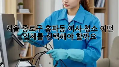 서울 종로구 홍파동 이사 청소, 어떤 업체를 선택해야 할까요?