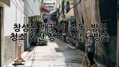 창성동 깨끗이! ✨ 소독 & 방역 청소 완전 정복 (꿀팁 대방출)